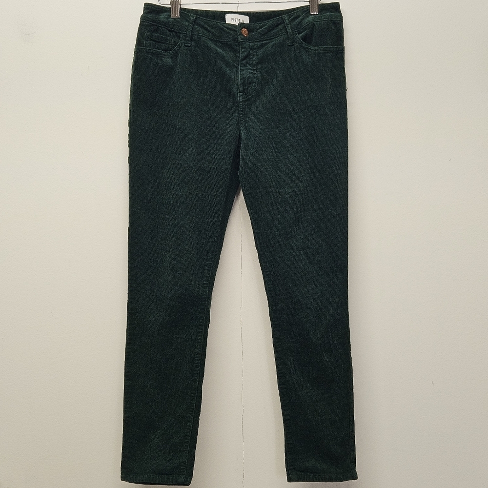 Pistola Arielle Skinny Corduroy Pants Womens 28 Dark Forest Green Mid Rise